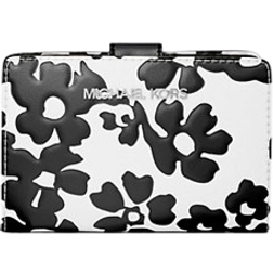 Michael Kors Jet Set Medium Floral Print Bi Fold Wallet - Black