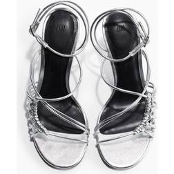 H&M Heeled Strappy Sandals - Silver