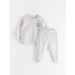 Lindex Set Sweatshirt Joggers - Melange - Grå