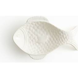 H&M Stoneware Plate - White Serving Dish