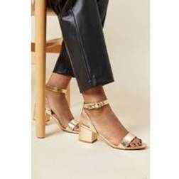 Dorothy Perkins Tommi Barely There Mid Block Heel Sandals - Gold