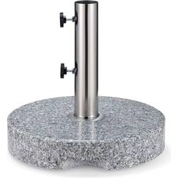 VonHaus Parasol Base Round Granite Effect 22kg Umbrella Stand Heavy Duty - Light Grey - One Size