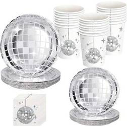 Shein Disco Paper Plates 10pcs Silver Foil