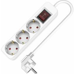 TM electron 3-Stikks Strømuttak Med Bryter 1,5 m