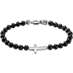 Arkai Unity Cross Bracelet - Silver/Onyx