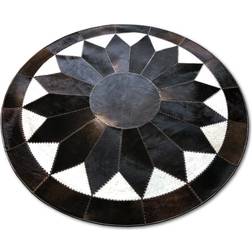 EtnoDesign Patchwork Cowhide Vit, Svart 150cm