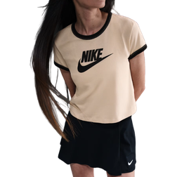 Nike Women's Sportswear Short-Sleeve Ringer T-Shirt - Brown