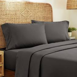 California Design Den Percale Bed Sheet Gray