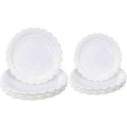 Shein White Paper Plates 9 Inch 7 Inch White Scalloped 10pcs