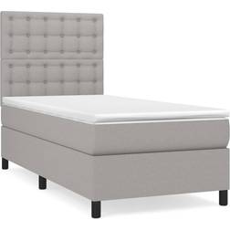 vidaXL Boxspring Met Matras Stof Lichtgrijs 80x200 cm