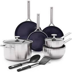 Blue Diamond treskikts nonstick Set med lock 11 delar