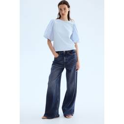H&M Balloon-Sleeved Top - Blue