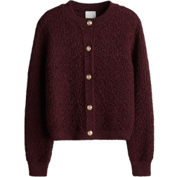 H&M Textured Knit Cardigan - Burgundy