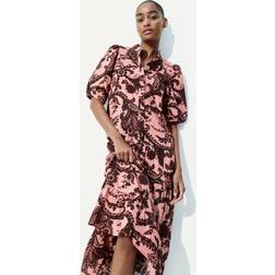 H&M Long Cotton Dress - Pink/Paisley