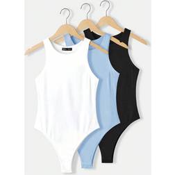 Shein Lässiger Rundhals Bodysuit ohne Ärmel - Figurbetont