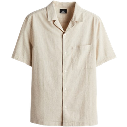 H&M Regular Fit Linen Blend Shirt - Light Beige