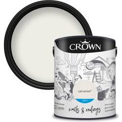 Crown & Matt Emulsion Wall Paint Sail White 5L
