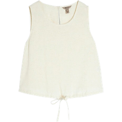 River Island Linen Blend Bubble Hem Tank Top - Stone