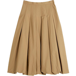River Island Bubble Hem Midi Skirt - Beige