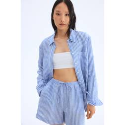 H&M Linen Drawstring Shorts - Blue