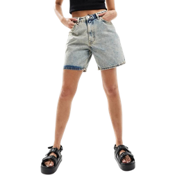 Monki Elfie Regular Fit Denim Shorts - Beige Tint