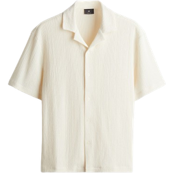 H&M Regular Fit Crinkled Resort Shirt - White