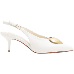 River Island Heart Sling Back Heeled Court Shoes - White