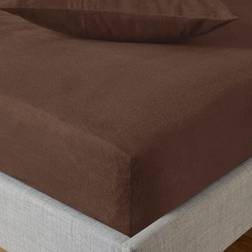 Dunelm Soft & Cosy Luxury Cotton Fitted Pinecone Bed Sheet Brown (200x152cm)