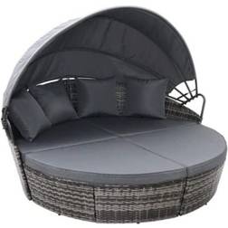 EVRE Bali Mixed Grey 3 Piece Modular Round Rattan Wicker Outdoor Lounge Set