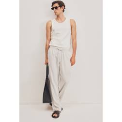 H&M Byxa I Linmix Relaxed Fit - Vit