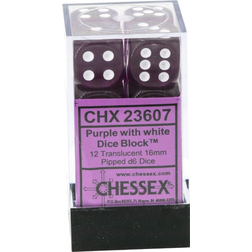 Chessex D6 16mm Purple w/White (12) New
