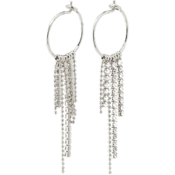 Pilgrim Maja Waterfall Hoops - Silver/Transparent