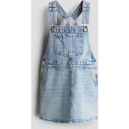 H&M Girls Blue Denim Dungaree Dress - Blue
