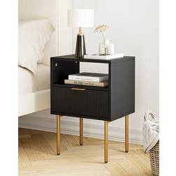 HEYZOEY Boho Black Bedside Table 30x40cm
