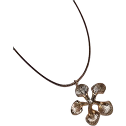 Topshop Natalie Necklace with Flower Pendant - Gold/Brown