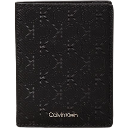 Calvin Klein Logo Leather Bifold Wallet - Twill Mono Black