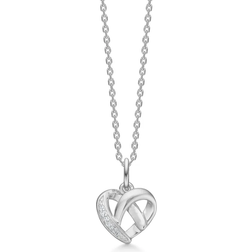 Mads Z Heart Necklace - White Gold/Diamonds