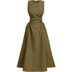 Shein MOD Black Date Night Lateral Cross Frenulum Solid Ruched Detail Long Dress,Summer Dresses For Women