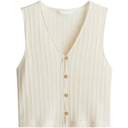 H&M Vest Made of Structured Jersey - Cream