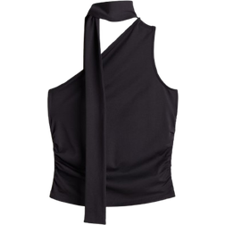 H&M Draped One-Shoulder Top - Black