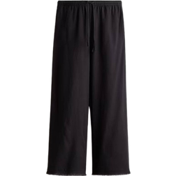 H&M Drawstring Trousers Made of Linen Mix - Dark Gray
