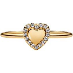 Pandora Engravable Heart Halo Ring - Gold/Transparent