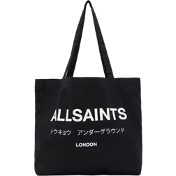 AllSaints Underground Logo Printed Tote Bag - Black/Chalk