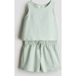 H&M 2-Delat Bomullsset - Mintgrön