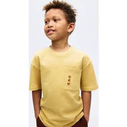 H&M Baumwoll-T-Shirt Mit Stickereien - Gelb