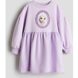 H&M Girls Printed Sweatshirt Dress - Purple