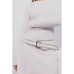 H&M Asymmetriskt Bälte Med Nitar - Vit