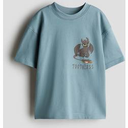 H&M Turkos T-shirt Med Tryck - Turkos/Drake