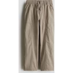 H&M Brun Poplinjoggers - Mörkbeige