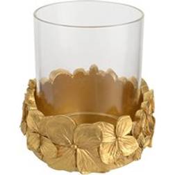 Hestia Glass Gold Flower Candle Holder